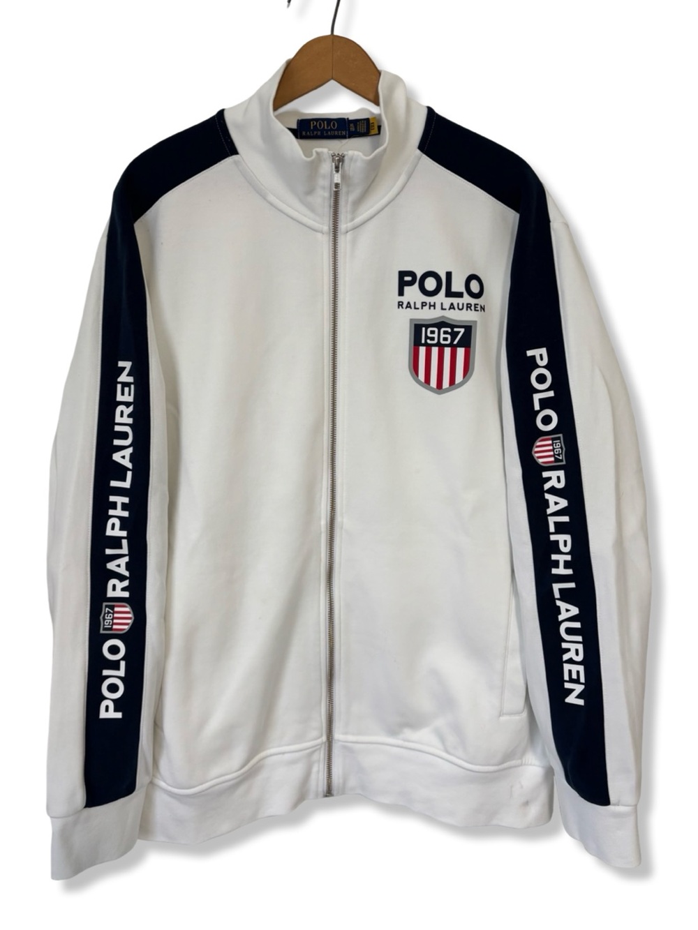 Polo Ralph Lauren White and Navy Track Jacket